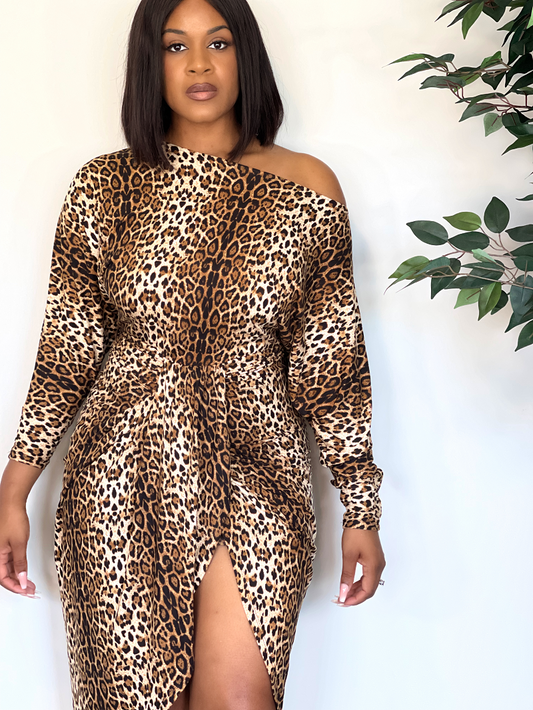 Leopard Venetian Dress