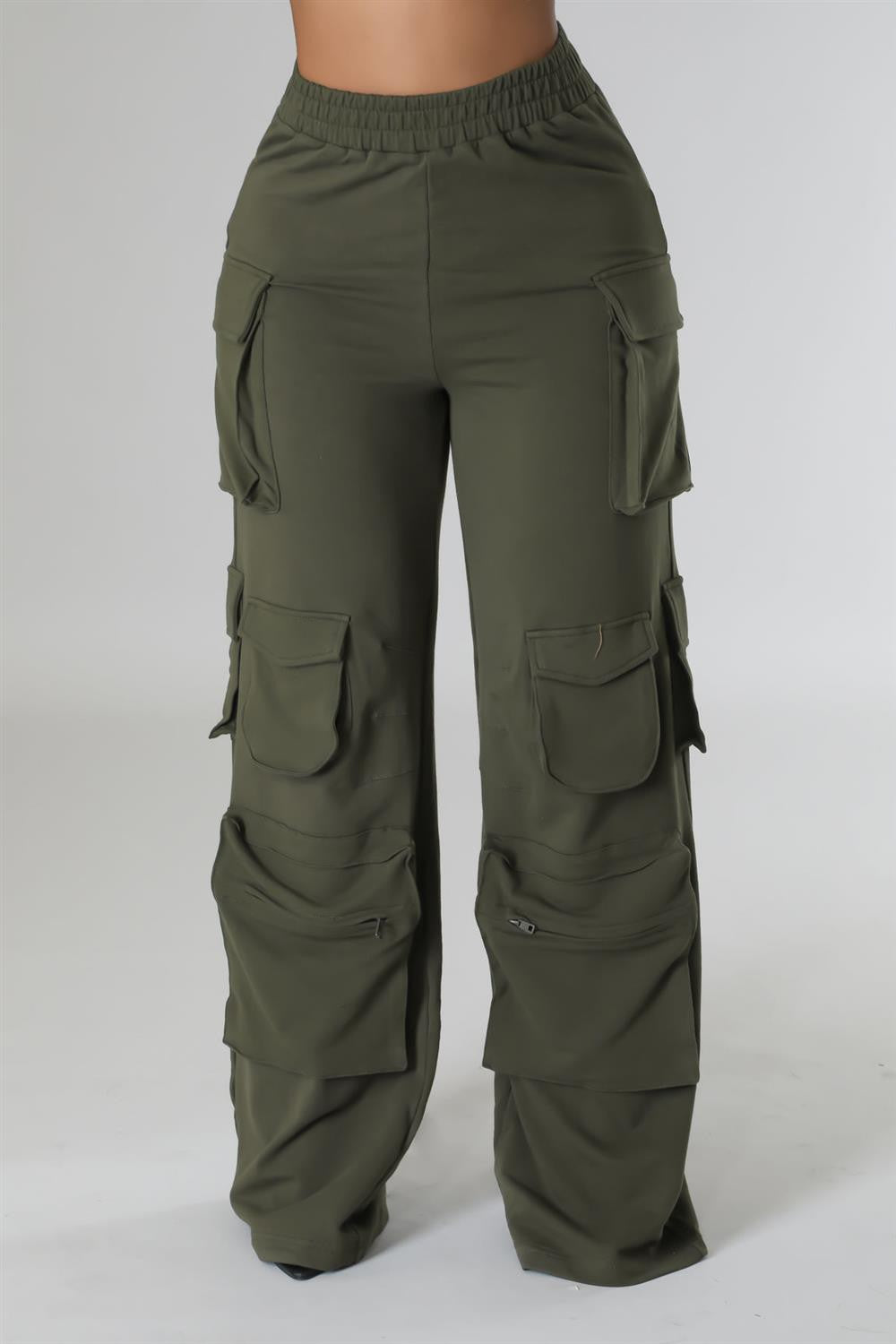 Jersey Cargo Pants (Olive)