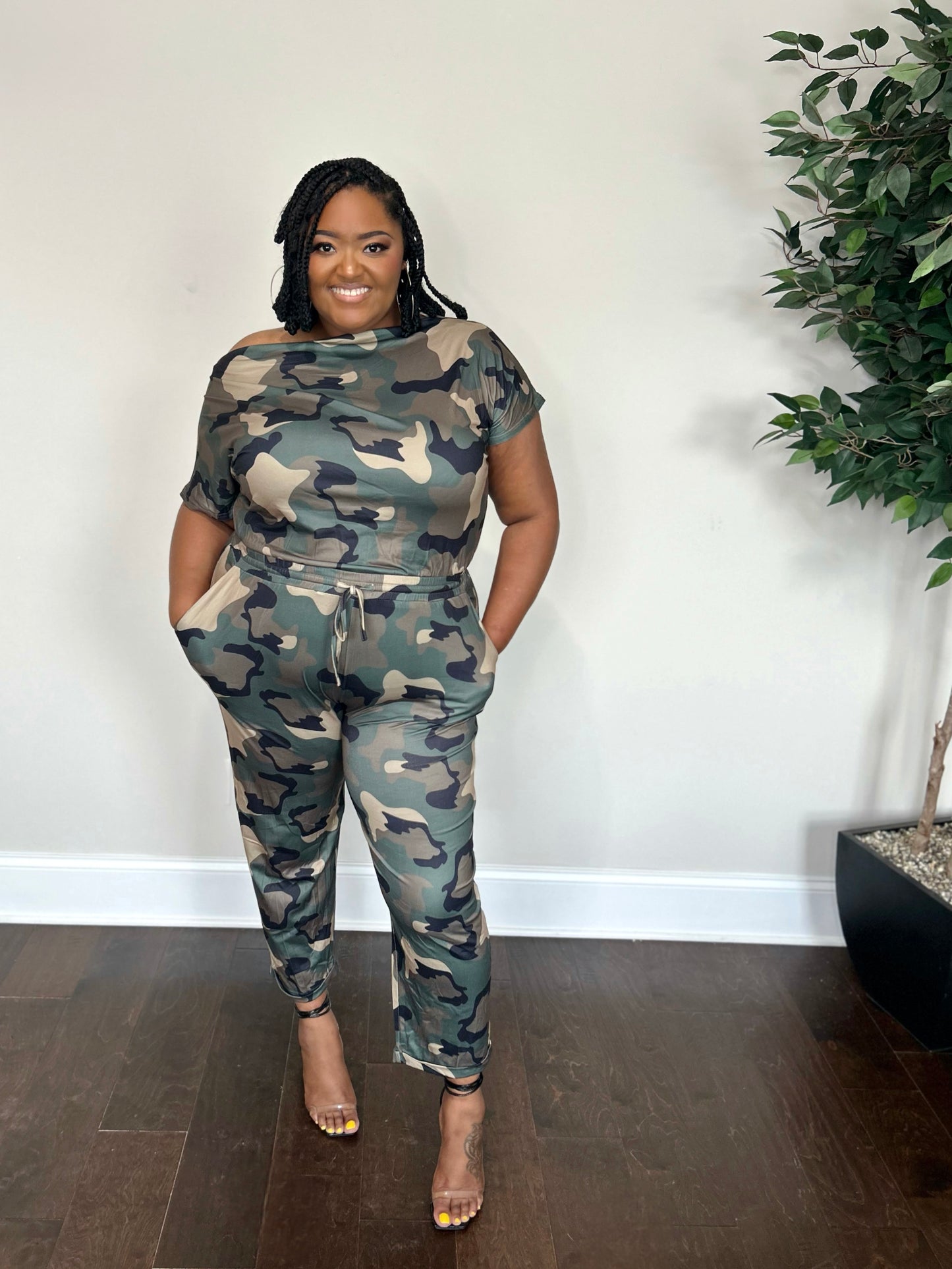 Camo Jumpsuit (Plus)